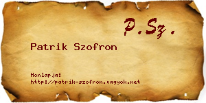 Patrik Szofron névjegykártya